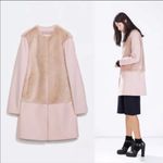 ZARA pink wool peacoat faux fur S blogger fave S Photo 1
