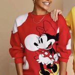 Disney Minnie Mouse Sweater Red White Polka Dots PLUS SIZE 2X Pullover Knit NWT Photo 1