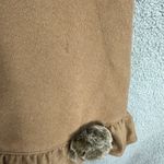 Dennis Basso Women Plus Brown Open Front Cape Faux Fur 3D Rosettes Wool Cashmere Photo 6