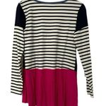 Peach Love California  Striped Colorblock Long Sleeve Shirt Photo 1