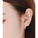 Boutique NEW Unisex 14k Rose Gold S925 Huggie Hoop U‎ Shape Simulated Diamond Earrings Photo 1