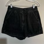 American Eagle AE Black High Rise Elastic Waist Mom Shorts Photo 4
