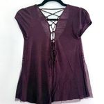 Forever 21 Burgundy Top with Beaded Details Photo 3