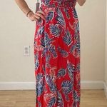 Japna NWT  Red & Blue V Neck Racerback Maxi Sundress Sz XS Photo 0