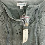 Sundance NWT  Sage Green Eyelet Lace Bermuda Boho Shorts Tie Scallop Hem Size 10 Photo 5