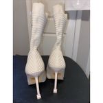 EGO  Womens Square Toe Textured Stiletto Ankle Sock Booties Nude  US SIZE 6 Photo 9