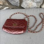 Steve Madden mauve pink Quilted Velvet small purse gold hardware Photo 9