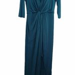 Lovers + Friends  Sundance Everglade Green Jersey Tie Front Evening Maxi Dress Photo 3