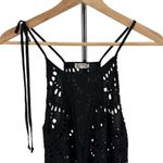 Free People Intimately  Black Starry Eyelet Peplum Tank Top Racerback size Small Photo 4