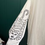 We The Free Free People Up to Us Doodle Organic Tee White Long Sleeve Slouchy Photo 4