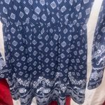 Live 4 Truth  Blue Elephant Print Long Sleeve Dress Size Medium  Photo 1