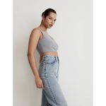 Madewell Softdrape Gwen Crop Vest Top Still Dawn Gray Fitted V Neck US 12 NWT Photo 2