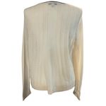 White + Warren 100% Cashmere Knit Sweater Semi Sheer Cream Womens Medium Black Photo 1