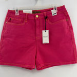 Judy Blue  high waist magenta (pink) garment-dyed denim shorts size XL NWT Photo 0