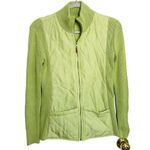 J. McLaughlin  Quilted Sweater Jacket Silk Lime Green Size Small Photo 0