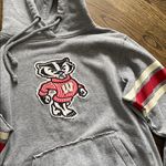 Wisconsin Badgers Embroidered Grey Hoodie Gray Photo 1