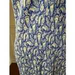Vintage 90s April Cornell Feather Floral Print Blue Maxi Dress M L Size L Photo 5