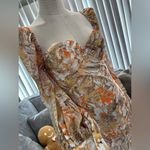 🌸AMTIOUS bustier floral dress ✨ Orange Size M Photo 7