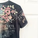 Jamee J Vintage USA Y2K Black Grand Ale Dark Romantic Baby Tee Top Large French Photo 7