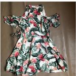 Privacy Please  Pink and Green Floral Mini Dress Photo 2