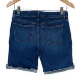 Loft Womens Jean Shorts Bermuda Cuffed Denim Stretch Pocket Blue Size 4/27 Photo 2