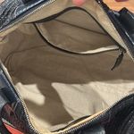 Meredith Wendell purse mini duffel bag black straw pockets shoulder strap Photo 6