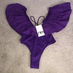 ZARA One Piece Swimsuit Plunge Neckline Small NWT Photo 0