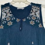Dalia Teal embroidered Bohemian Tank Top sz M Size M Photo 1