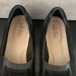 Clarks Collection by Sharon Dolly Black Suede Wedge Lug Soles Slip On Loafers 11 Photo 2