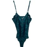 Victoria's Secret VTG  Gold Label Forest Green Lace Floral Teddy Bodysuit Small Photo 1