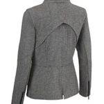 CAbi Heathered Grey Rebel Moto Asymmetrical Zip Up Flint Ponte Knit Jacket Photo 3