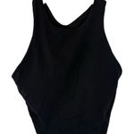 Athleta Black Lace Back Crop Tank Sports Bra Yoga Fitness Pilates Top XS Photo 0