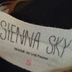 Sienna Sky Navy Blue Floral Cold Shoulder Double Button Neck Blouse Size Small Photo 3