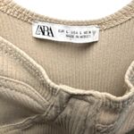 ZARA , beige ribbed dress, tank, fit and flare, size Large Photo 3