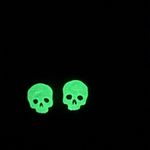 Handmade  glow in the dark skull earrings  Photo 1