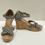 Toms Women's Seinna Aztec Black and white pattern Wedge Heel Sandals Size 6 Photo 8