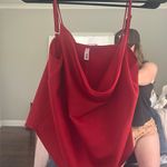 Glam  Red Cowl Neck Tank Photo 0