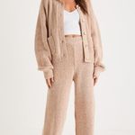 Lulus Chill Mood Heather Beige XL Cardigan & High-Rise Sweater Large Pants Photo 4