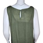 AGB Dress Womens Small Olive Green Shift Dress Lined Sleeveless Ruffle Necklace Photo 14