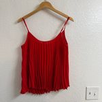 Free People  Red Ribbons Camisole Pleated Flowy Semi Sheer Size M Photo 1