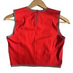 Theory Red Laser edged cropped reflective tank top Photo 4
