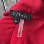 1. State New  top red long sleeved blouse button mock neck open back sheer bodice Photo 9