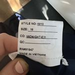 Dessy After 6 Midnight Navy Blue Ruffled Sleeve Bridesmaid Prom Dress Size 16 Photo 9