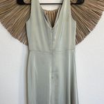 Elegant Green Halter Maxi Dress for Wedding Guests Size 2 Photo 11