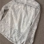 J.Crew White Eyelet Lace Womens Shirt Photo 4