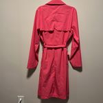 RAINS Vibrant Pink Waterproof Belted Trench Coat, Size S/M Photo 9
