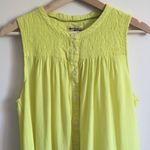 Holding Horses Yellow Smocked Button Up Flowy Swing Tank Top Photo 1