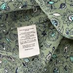 Loft Olive Green Floral Flower Print Blouse Shirt Top Short Sleeve Size Small Photo 8