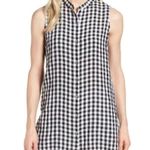 Eileen Fisher  Womens Gingham Organic‎ Linen Sleeveless Tunic Black Small NWT Photo 0