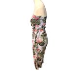 J for Justify floral hibiscus tropical halter wide leg jumper Photo 5